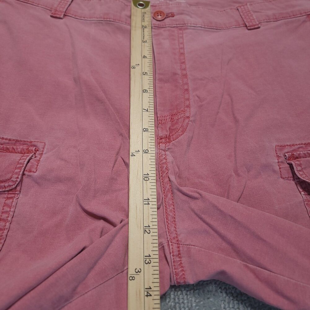IZOD Saltwater Stretch Mens 38 Cargo Shorts Chino Red 10.5” Inseam - Picture 11 of 14